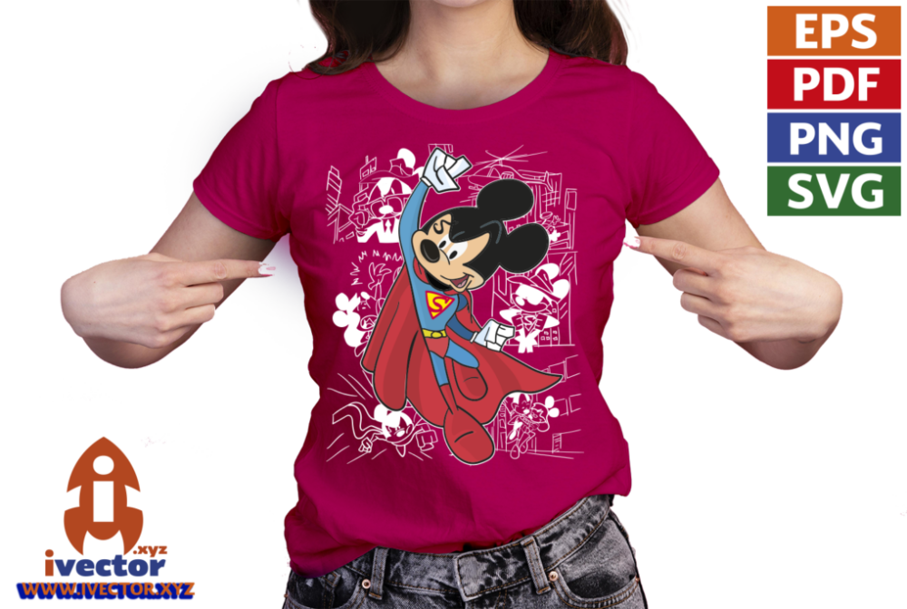 SUPER-MAN-MICKEY-MOUSE-VECTOR-EDITABLE-01-P8 SUPER MAN MICKEY MOUSE VECTOR EDITABLE