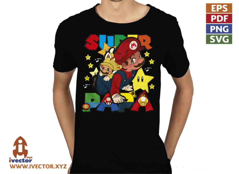 SUPER-PAPA-MARIO-BROS-BEBE-EDITABLE-EPS-PDF-01-p2 SUPER PAPA MARIO BROS BEBÉ EDITABLE EPS PDF