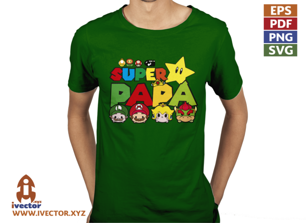 SUPER-PAPA-MARIO-BROS-CARITAS-VECTOR-EDITABLE-01-p1 SUPER PAPÁ MARIO BROS CARITAS VECTOR EDITABLE
