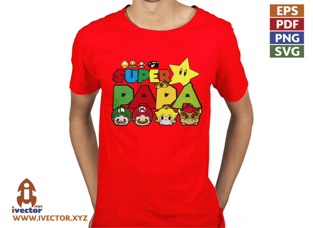 SUPER PAPÁ MARIO BROS CARITAS VECTOR EDITABLE - Ivector