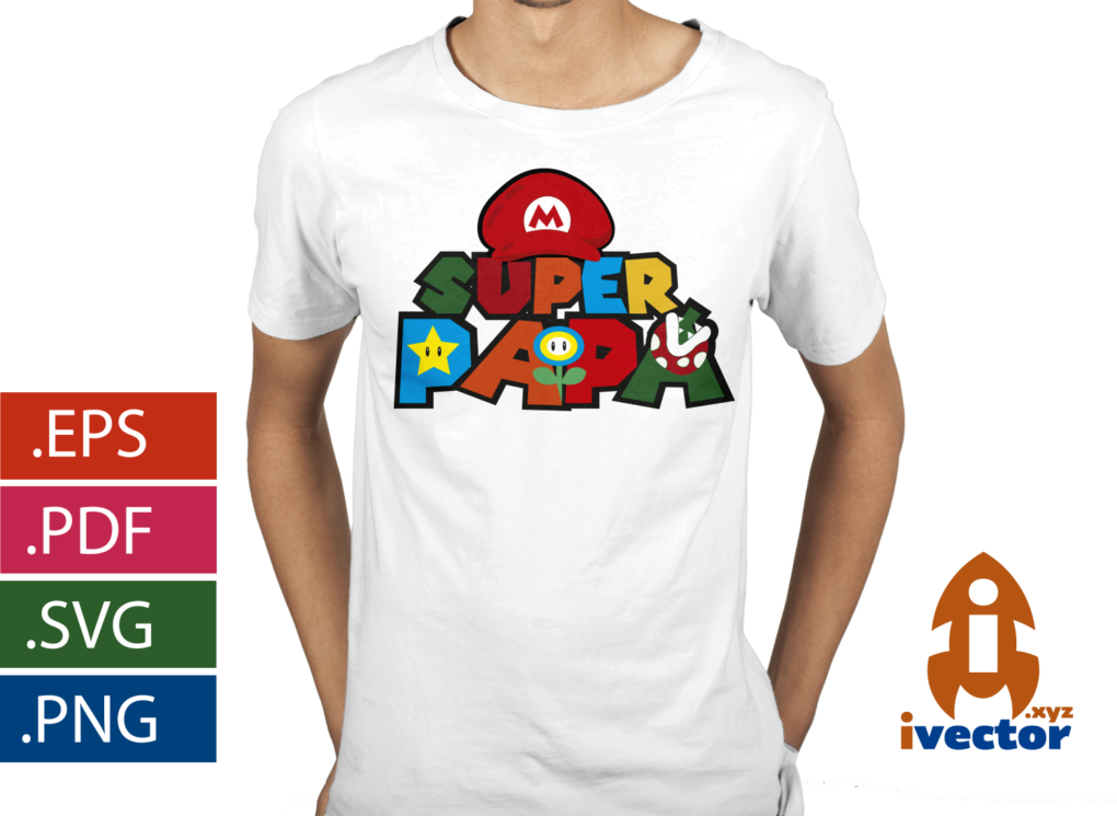 SUPER PAPÁ VECTOR SUPER MARIO BROS EDITABLE EPS PDF SVG - Ivector ...