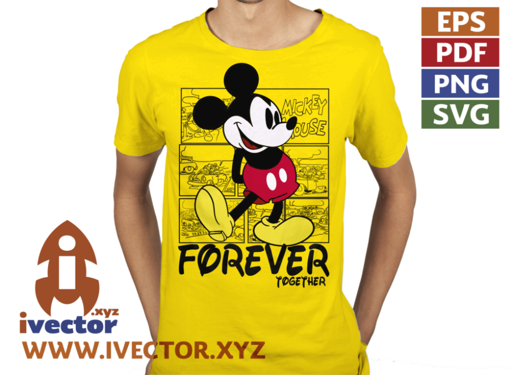 TOGETHER-FOREVER-LOVE-MICKEY-MOUSE-VECTOR-EDITABLE-01-P1 TOGETHER FOREVER LOVE MICKEY MOUSE VECTOR EDITABLE