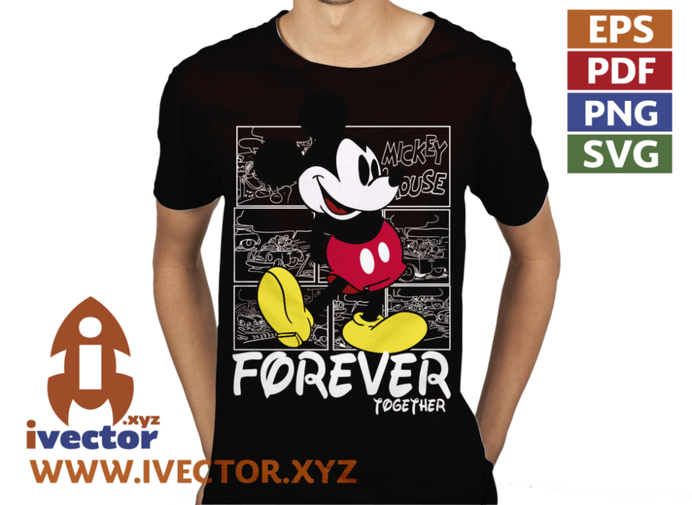 TOGETHER-FOREVER-LOVE-MICKEY-MOUSE-VECTOR-EDITABLE-01-P4 TOGETHER FOREVER LOVE MICKEY MOUSE VECTOR EDITABLE