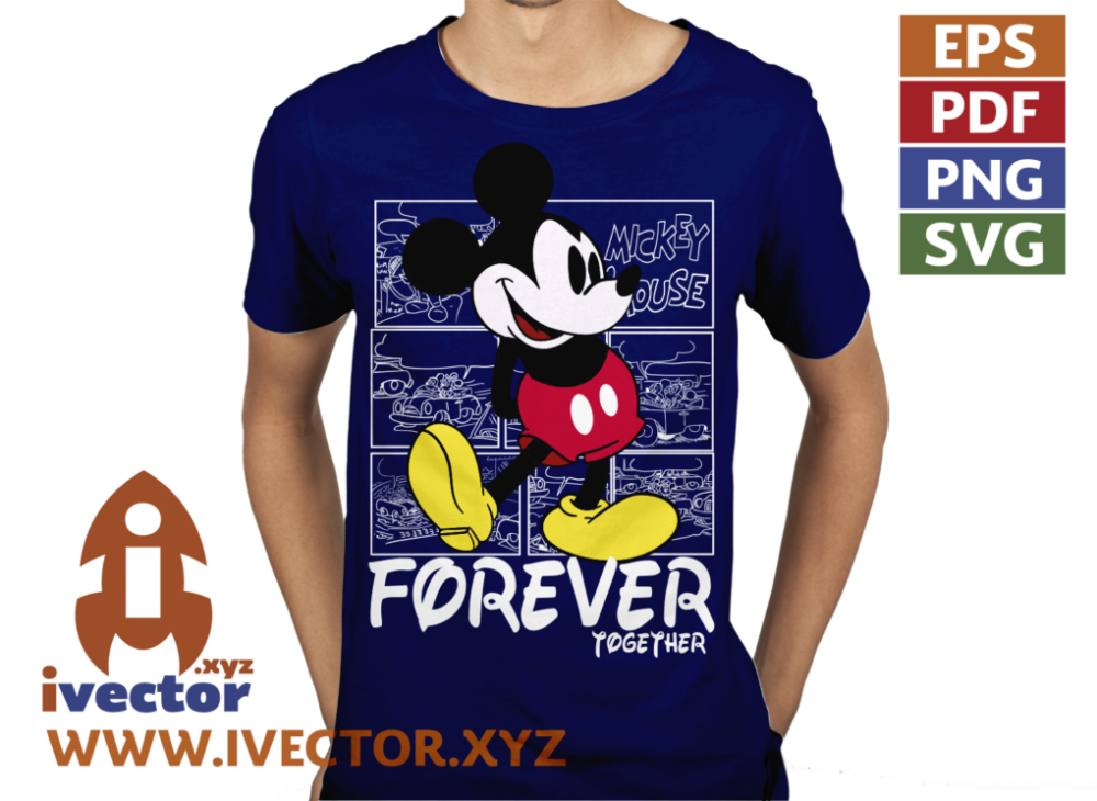 TOGETHER-FOREVER-LOVE-MICKEY-MOUSE-VECTOR-EDITABLE-01-P5 TOGETHER FOREVER LOVE MICKEY MOUSE VECTOR EDITABLE