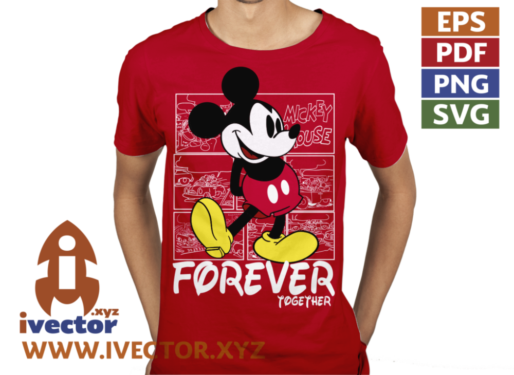 TOGETHER-FOREVER-LOVE-MICKEY-MOUSE-VECTOR-EDITABLE-01-P6 TOGETHER FOREVER LOVE MICKEY MOUSE VECTOR EDITABLE