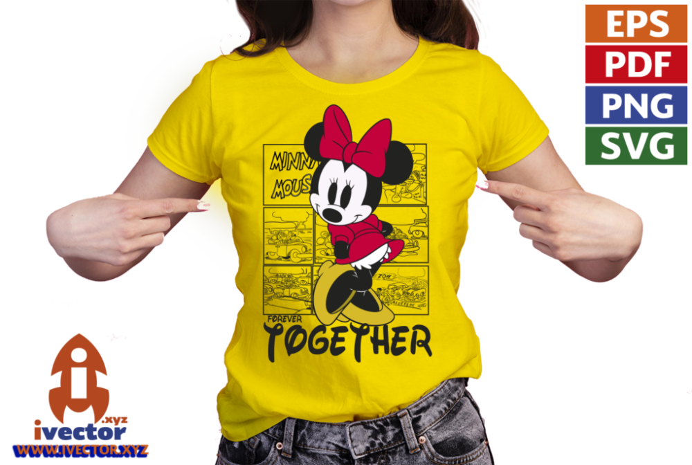 TOGETHER-FOREVER-LOVE-MINNIE-MOUSE-VECTOR-EDITABLE-01-P1 TOGETHER FOREVER LOVE MINNIE MOUSE VECTOR EDITABLE