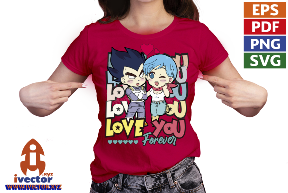 VEGETA-BULMA-LOVE-DRAGON-BALL-VECTOR-01-PLAYERA7 VEGETA BULMA LOVE DRAGON BALL VECTOR