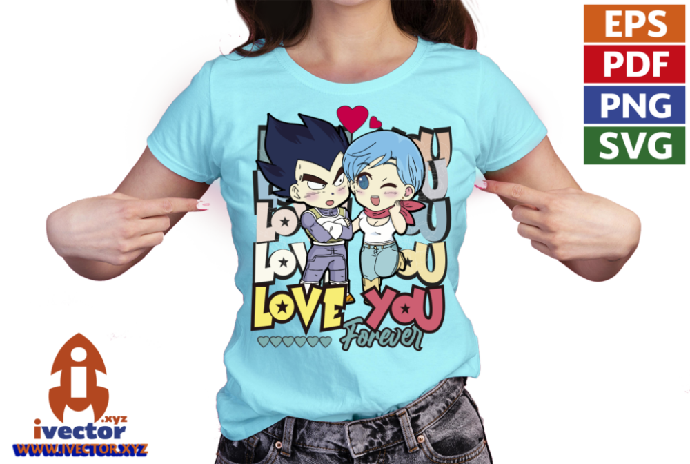 VEGETA-BULMA-LOVE-DRAGON-BALL-VECTOR-01-PLAYERA8 VEGETA BULMA LOVE DRAGON BALL VECTOR