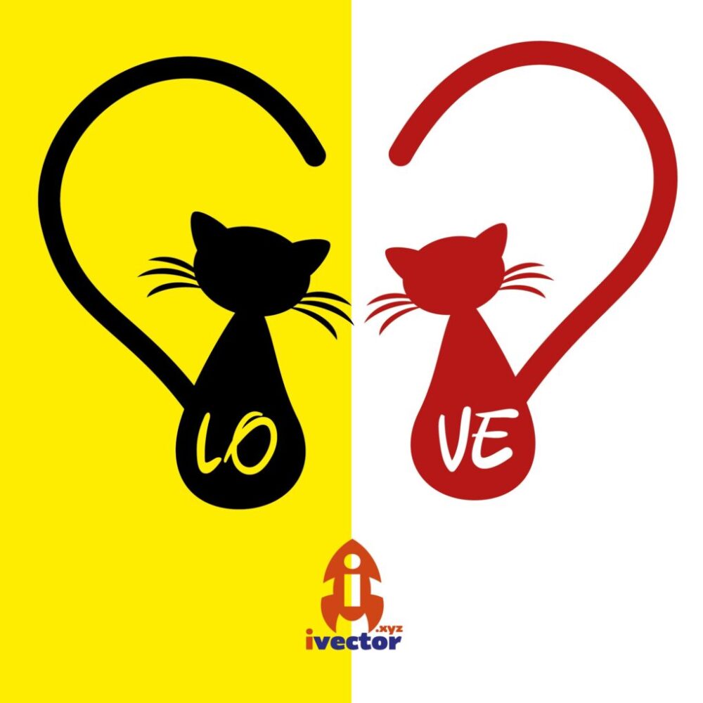 love_cats-01 Cats Love vector corte vinil editable eps pdf
