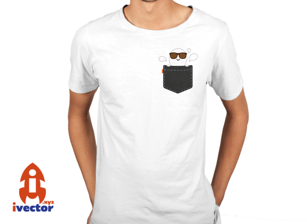fantasma_bolsa_playera_blanca-1 Fantasma en Bolsillo Vector