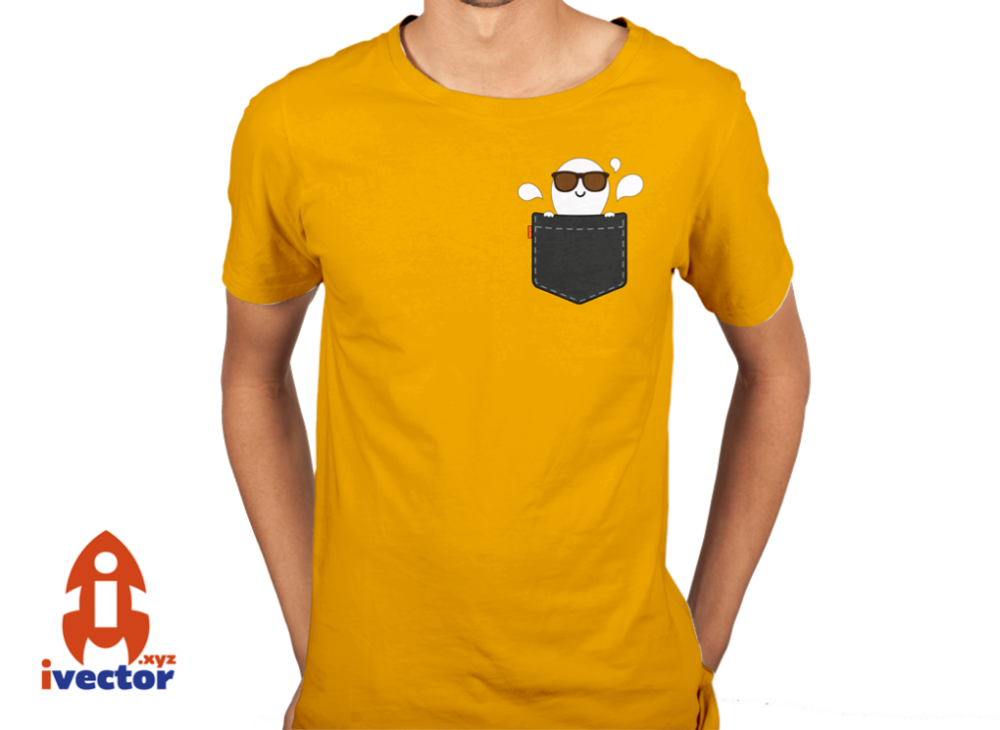 fantasma_bolsa_playera_naranja-1 Fantasma en Bolsillo Vector