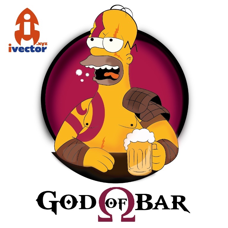 homreo-kratos-01 Homero Kratos God of War The Simpson Vector