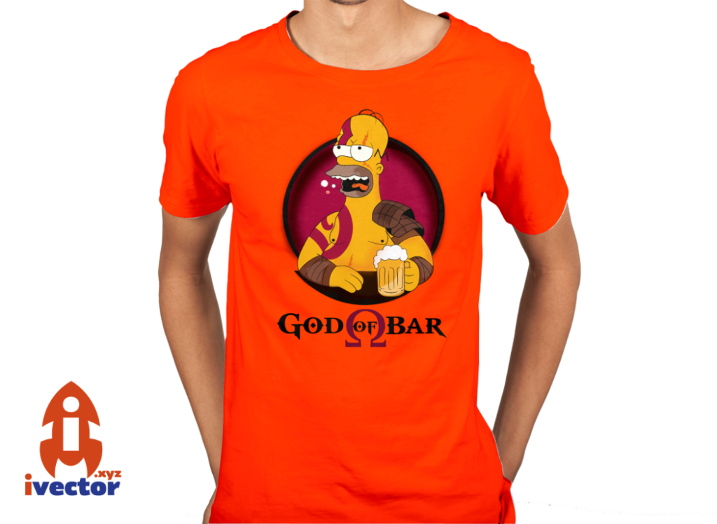 homreo-kratos-playera-naranja-1024x748 Homero Kratos God of War The Simpson Vector