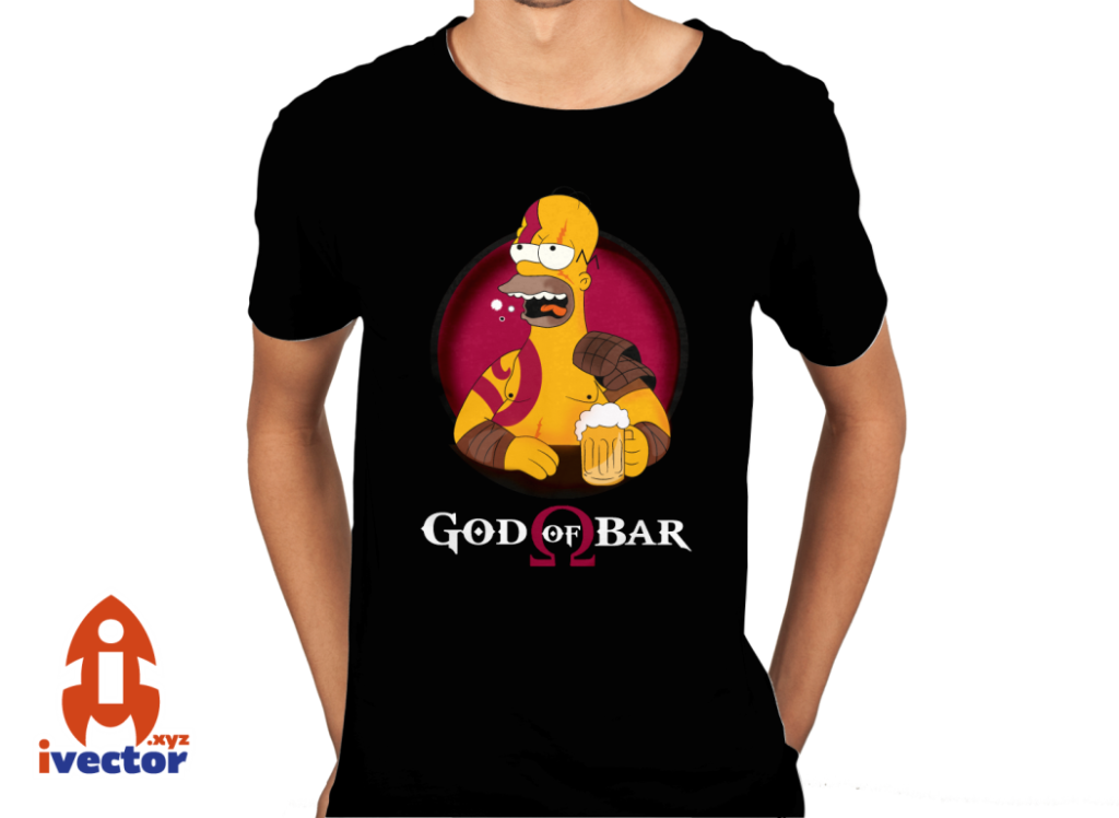 homreo-kratos-playera-negra-1024x748 Homero Kratos God of War The Simpson Vector