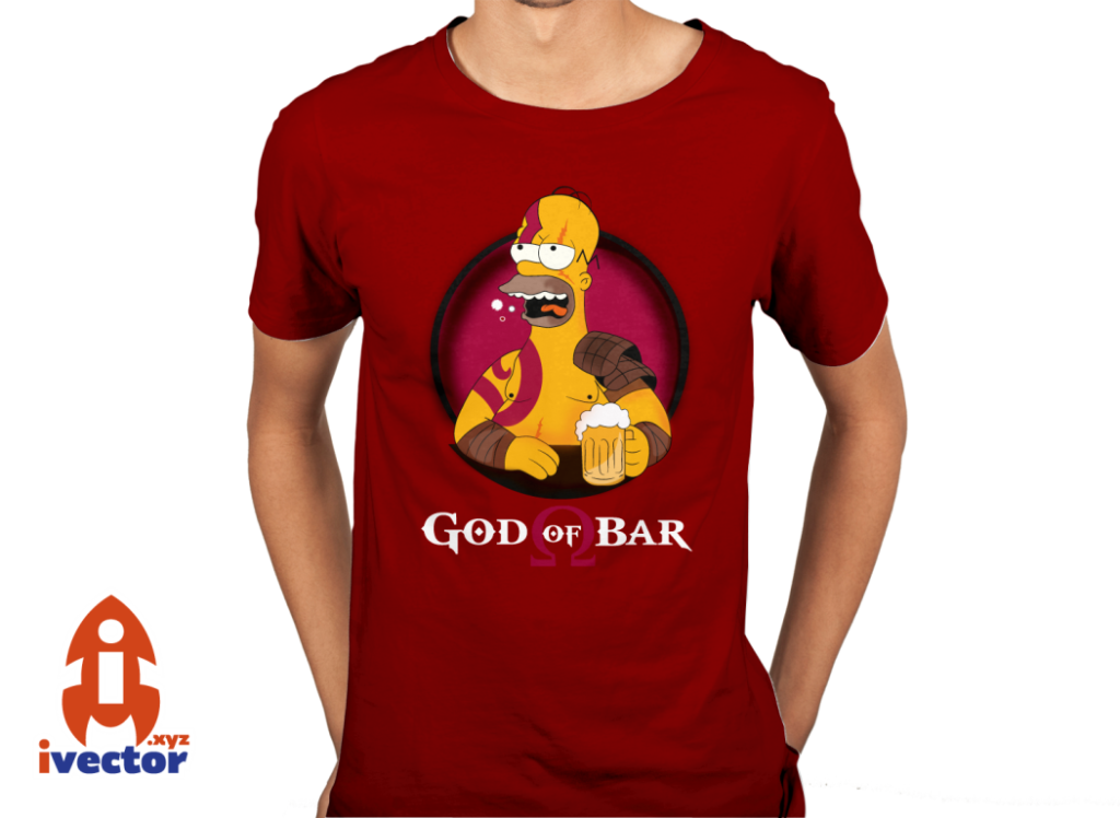 homreo-kratos-playera-roja-1024x748 Homero Kratos God of War The Simpson Vector
