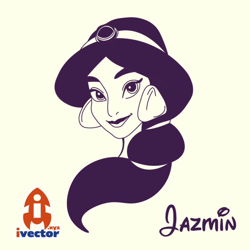 jazmin-aladdin-vector-01-1024x1024 Princesa Jazmín Corte Vinil Vector