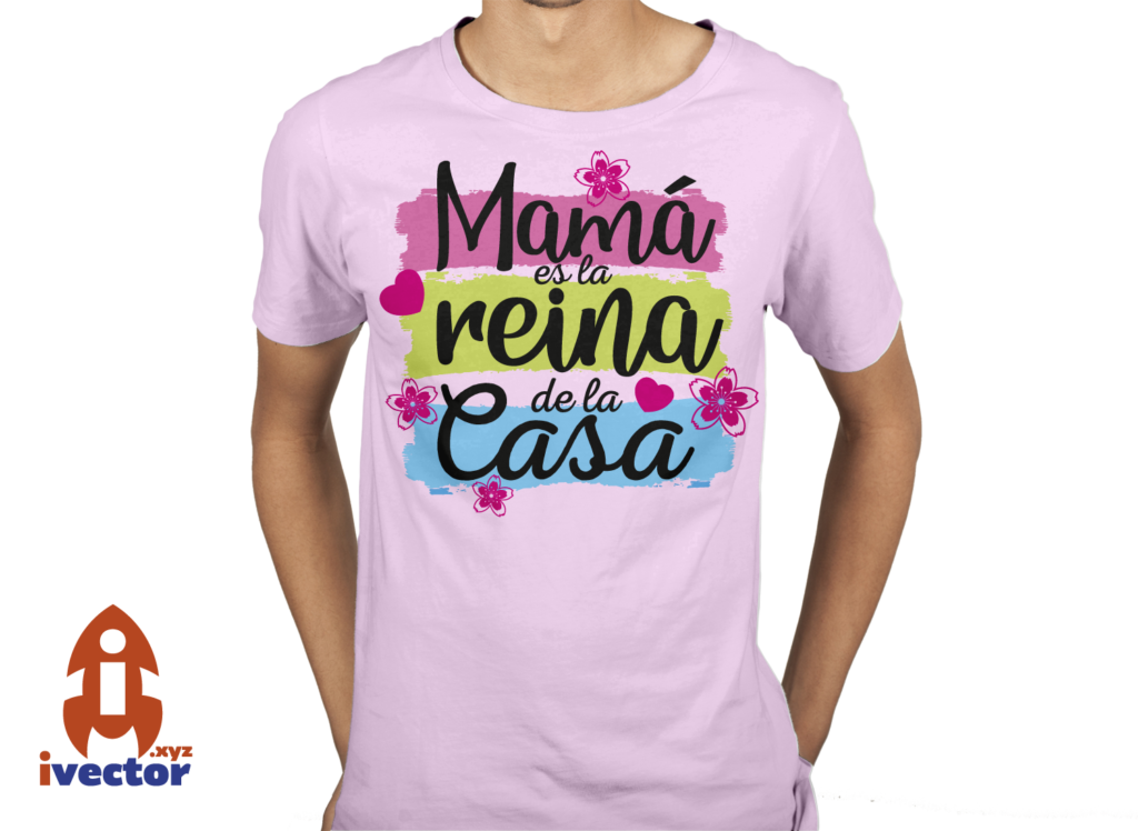 mama-es-la-reina-de-la-casa-playera-3-1024x748 Mamá es la reina de la Casa vector Eps PDF