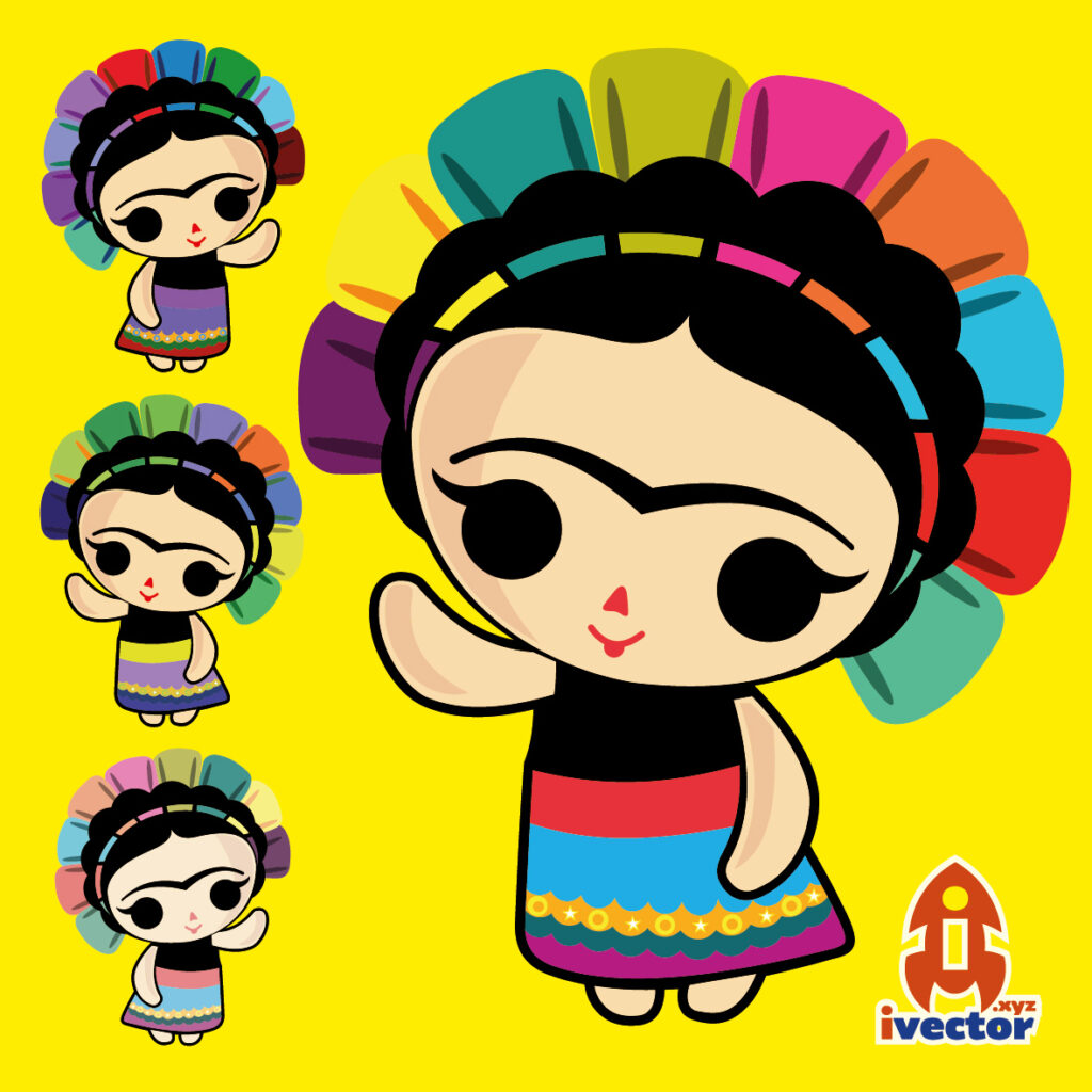 Muñeca Tradicional Mexicana Vector Eps - Ivector Plantillas
