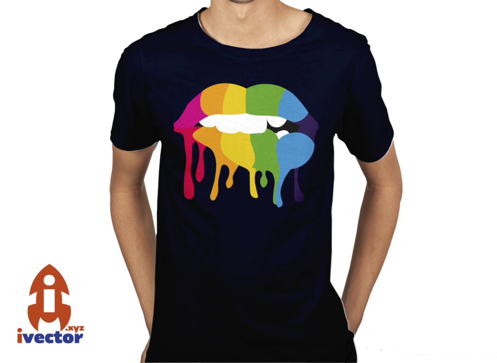 playera-beso-2-1024x748 Labios Coloridos vector corte vinil Eps PDF