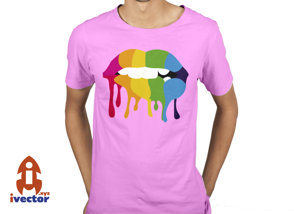playera-beso-3-1024x748 Labios Coloridos vector corte vinil Eps PDF