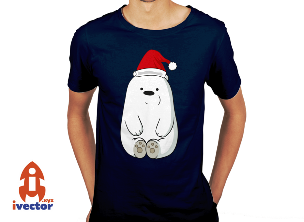 polar-navideno-marino Oso Polar Navideño Con Gorro Vector