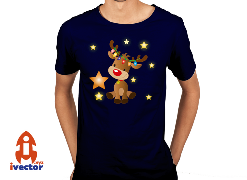 renoazulmarino-1 Reno Navideño  |  Vector Navidad