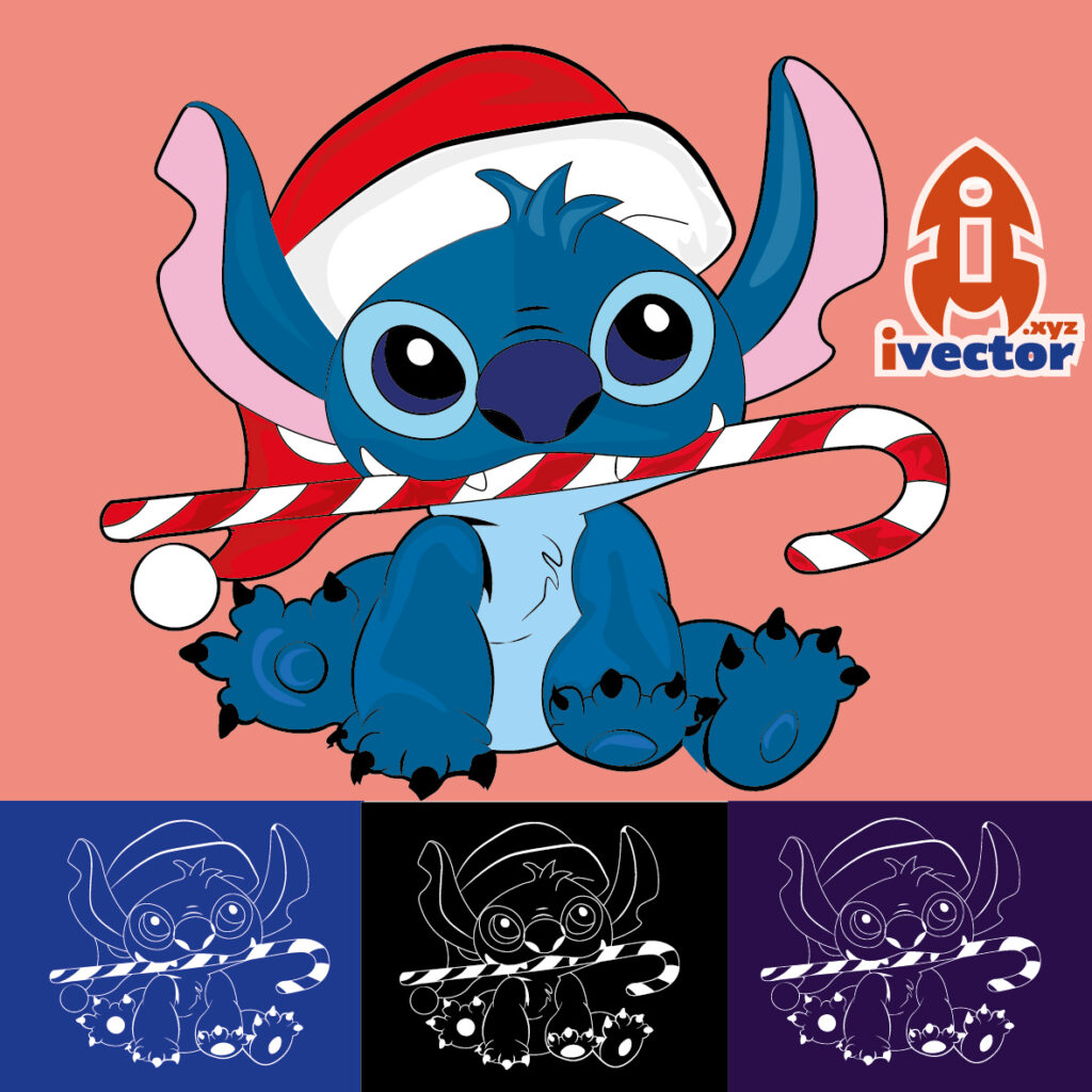 Stitch Navideño Vector - Ivector