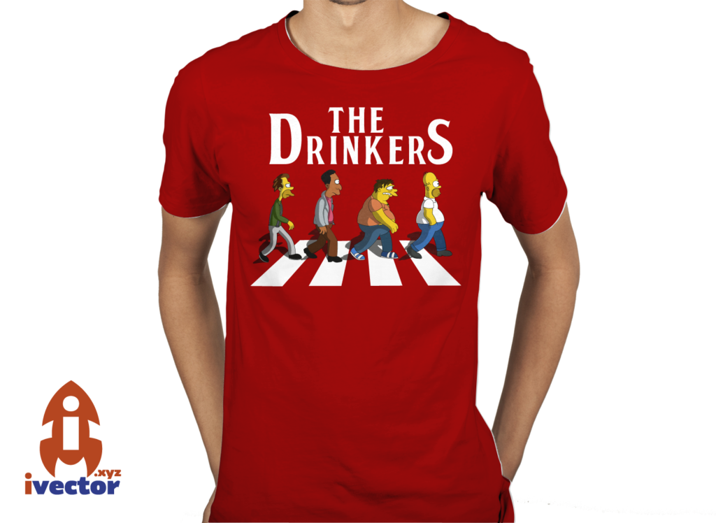 the-drinkers-simpson-playera1-1024x748 The Drinkers Logo Beatles Simpsons Vector Eps