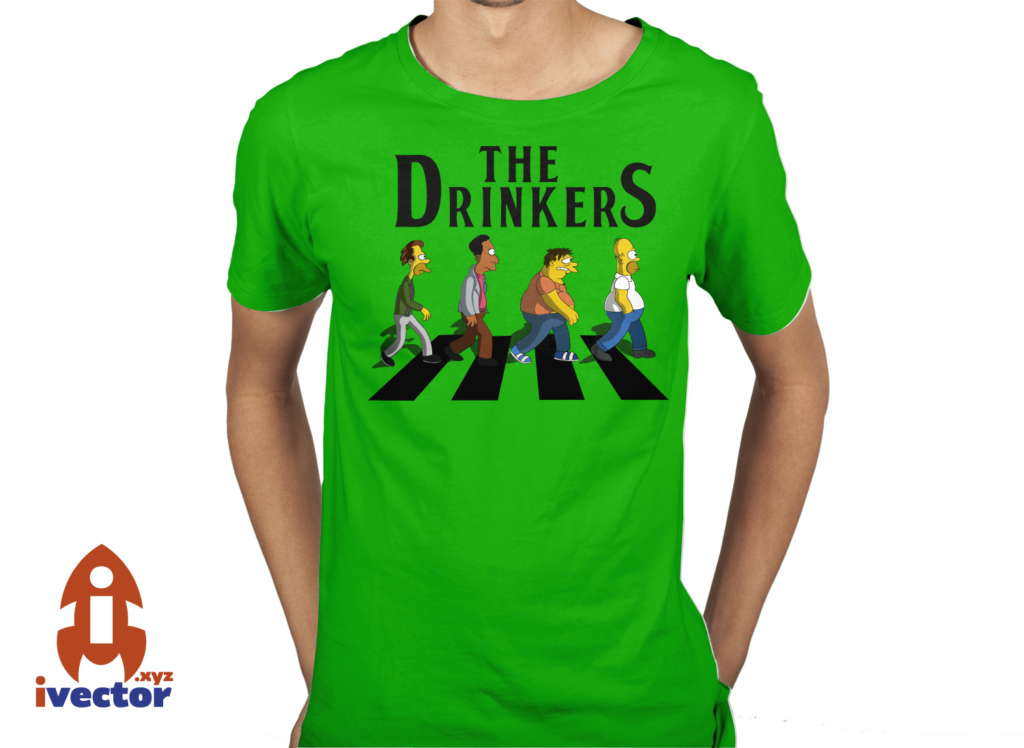the-drinkers-simpson-playera10-1024x748 The Drinkers Logo Beatles Simpsons Vector Eps