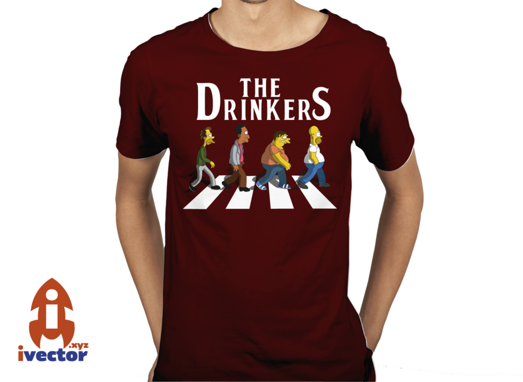 the-drinkers-simpson-playera2-1024x748 The Drinkers Logo Beatles Simpsons Vector Eps
