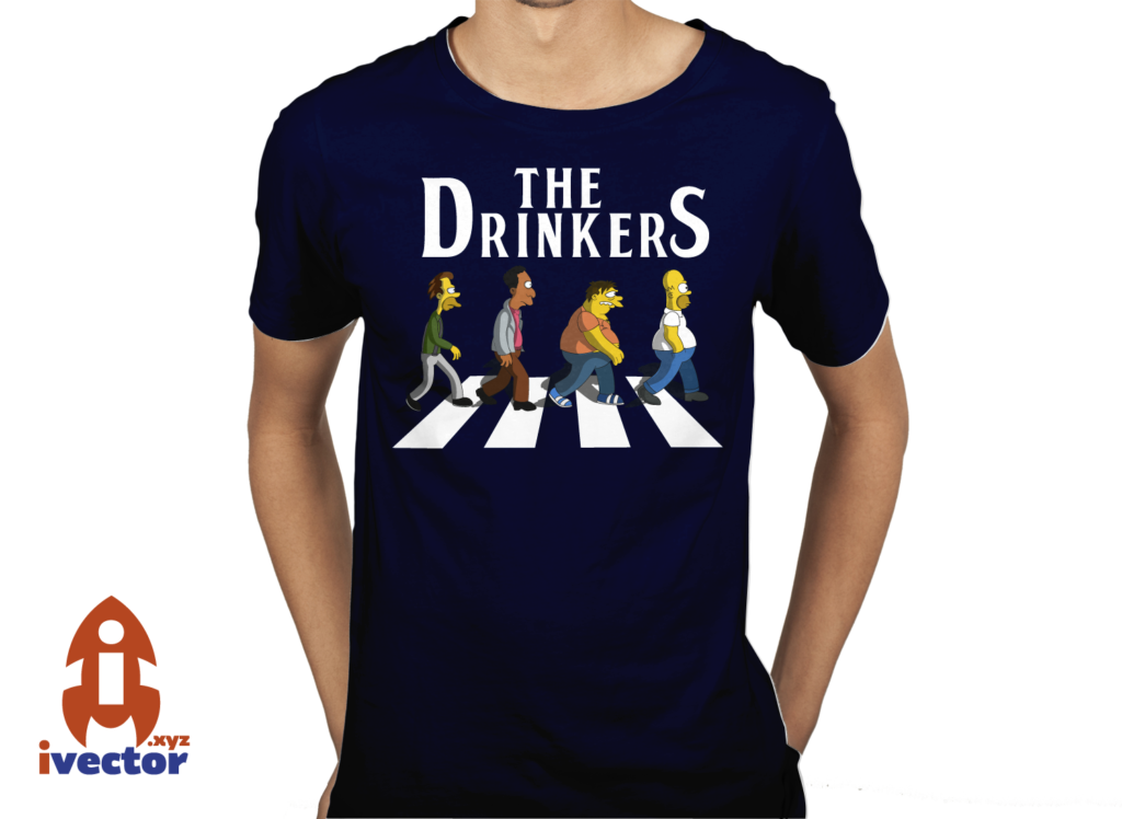 the-drinkers-simpson-playera3-1024x748 The Drinkers Logo Beatles Simpsons Vector Eps