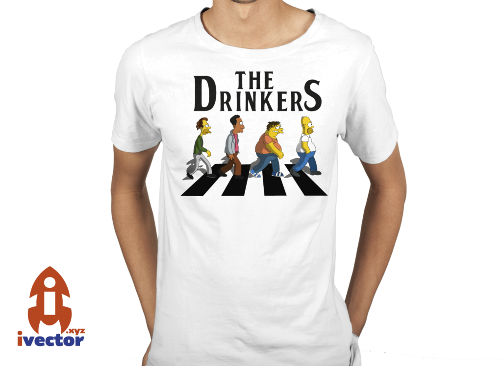the-drinkers-simpson-playera4-1024x748 The Drinkers Logo Beatles Simpsons Vector Eps