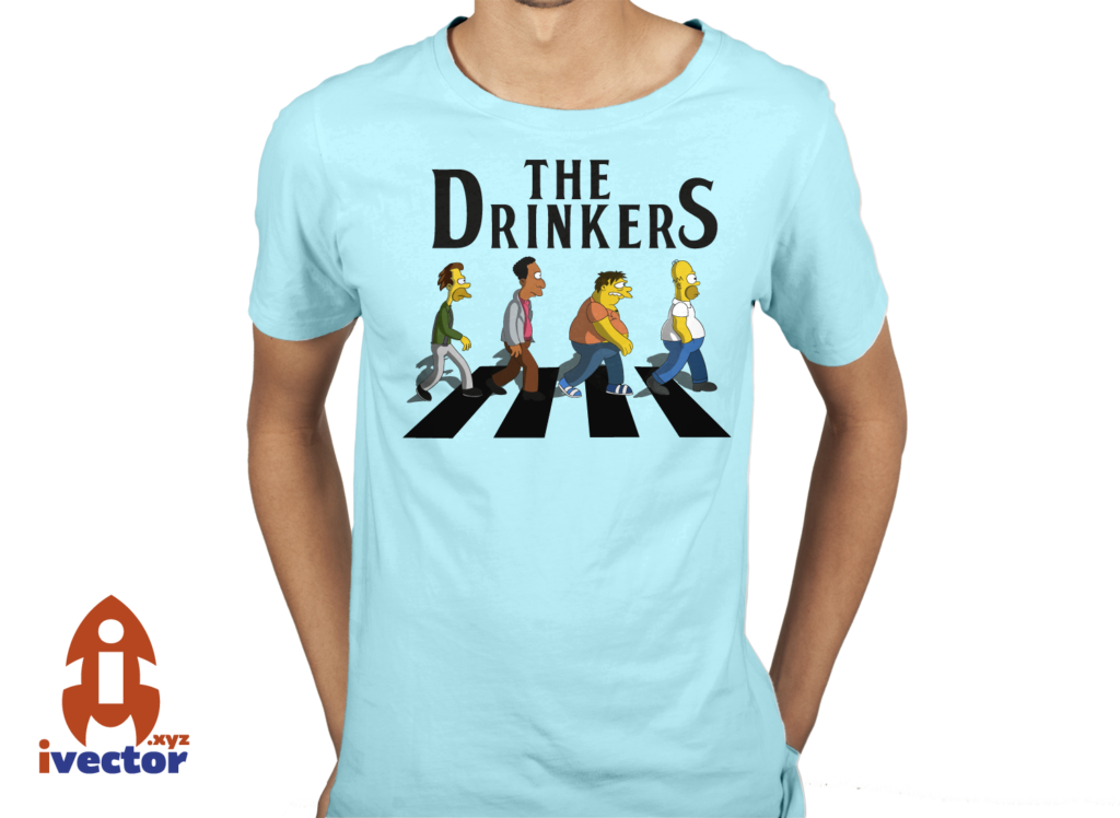 the-drinkers-simpson-playera7-1024x748 The Drinkers Logo Beatles Simpsons Vector Eps