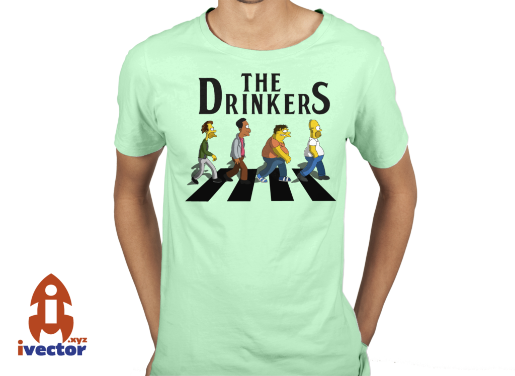 the-drinkers-simpson-playera8-1024x748 The Drinkers Logo Beatles Simpsons Vector Eps