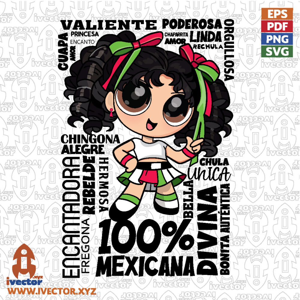 100-Mexicana-–-Diseno-Colorido-con-Palabras-y-Orgullo-Mexicano_Mesa-de-trabajo-1d VECTORES Y RECURSOS