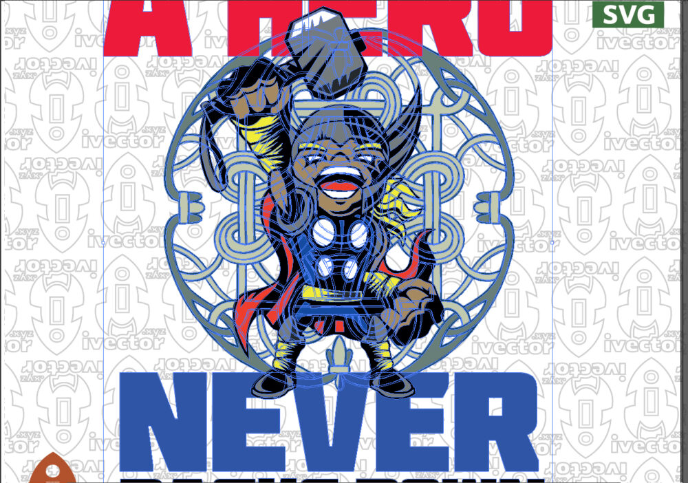 A-HERO-NEVER-BLACKS-DOWN-NORDICO_Mesa-de-trabajo-2 Vector de Héroe Nórdico Estilo Chibi | Archivo Editable EPS, SVG, PNG y PDF para Estampados y Sublimación