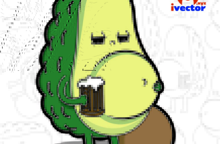 AGUACATE CERVEZA EMBARAZO VECTOR EPS PDF EDITABLE