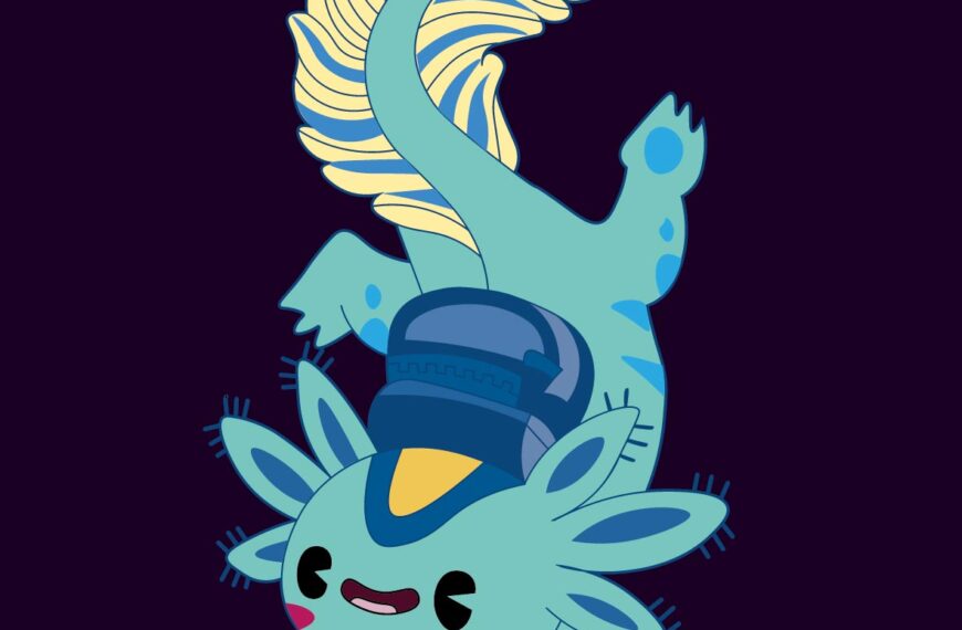 AJOLOTE AZUL VECTOR EPS EDITABLE AXOLOTL