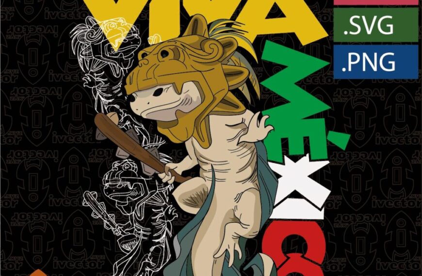 AJOLOTE MEXICANO VIVA MEXICO VECTOR EDITABLE