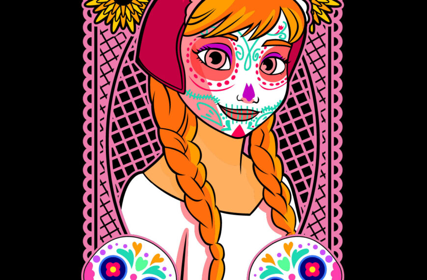 ANNA PRINCESA DISNEY CALAVERA PAPEL PICADO EPS PDF EDITABLE