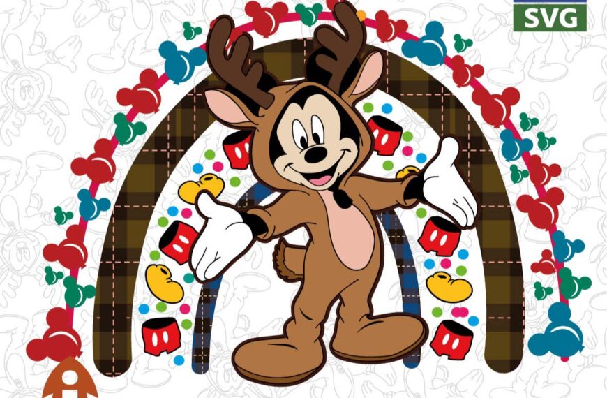 ARCO MICKEY RENO NAVIDEÑO VECTOR EDITABLE EPS PDF SVG