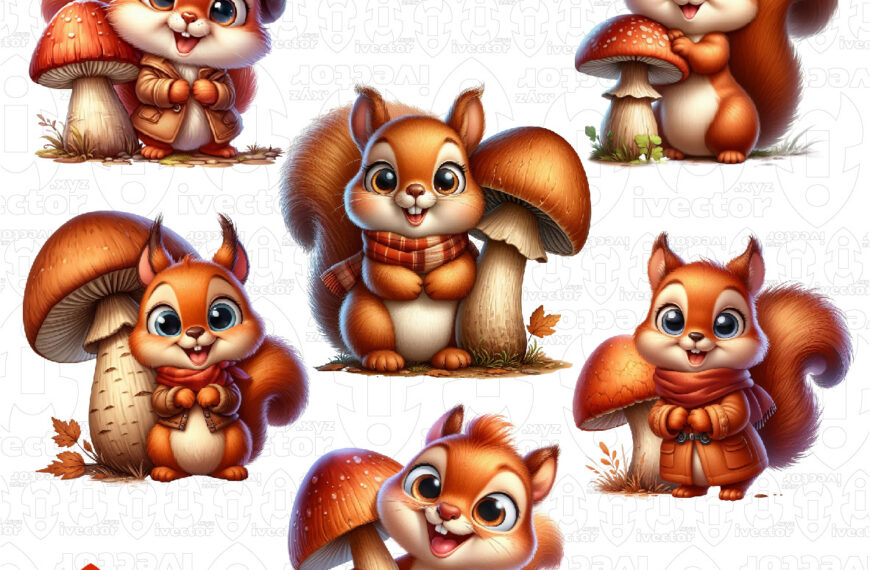 ARDILLA CON HONGO ALTA CALIDAD PNG