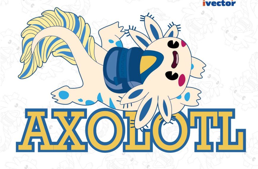 AXOLOTL AJOLOTE COLORES VECTOR EPS PDF