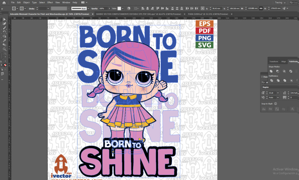 Adorable-Mermaid-Character-for-Print-and-Merchandise_Mesa-de-trabajo-2 Adorable Mermaid Character for Print and Merchandise