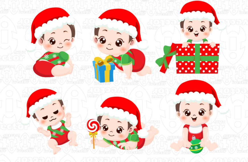 BABY SANTA EPS PDF SVG EDITABLE