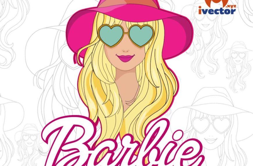 BARBIE CON SOMBRERO VECTOR EDITABLE EPS PDF SVG