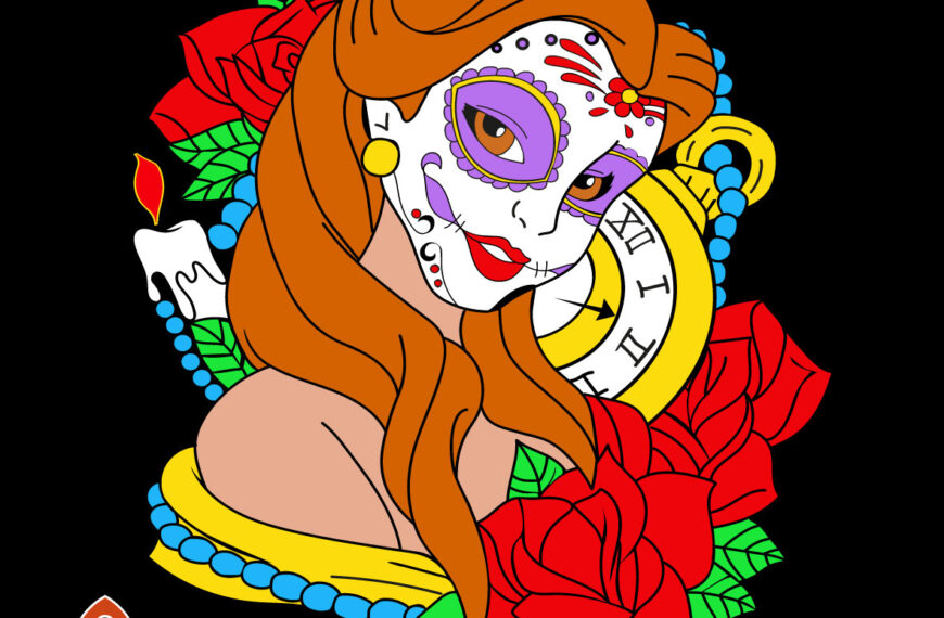 BELLA PRINCESA DISNEY CALAVERA VECTOR