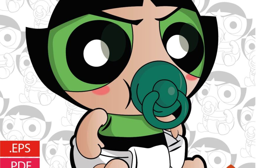 BELLOTA CHICAS SUPERPODEROSAS BEBÉ EDITABLE EPS PDF SVG