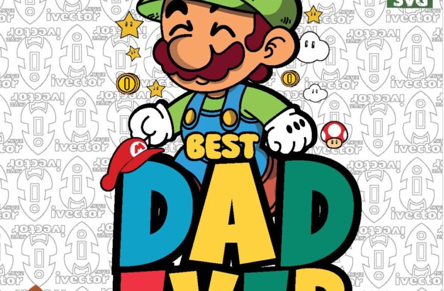 BEST DAD EVER LUIGI BROS VECTOR EDITABLE EPS PDF