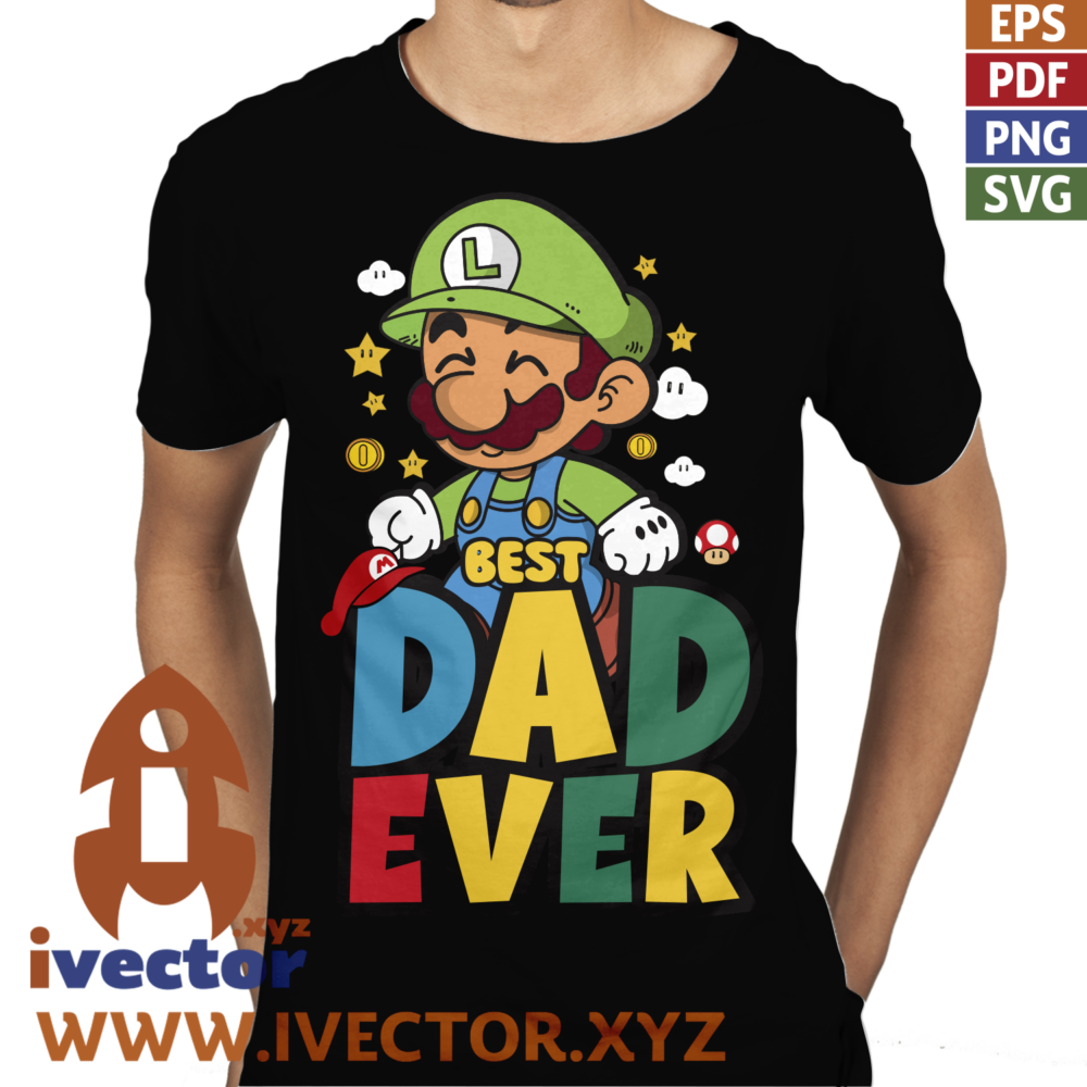BEST-DAD-EVER-LUIGI-BROS-VECTOR-EDITABLE-EPS-PDF_P3 BEST DAD EVER LUIGI BROS VECTOR EDITABLE EPS PDF